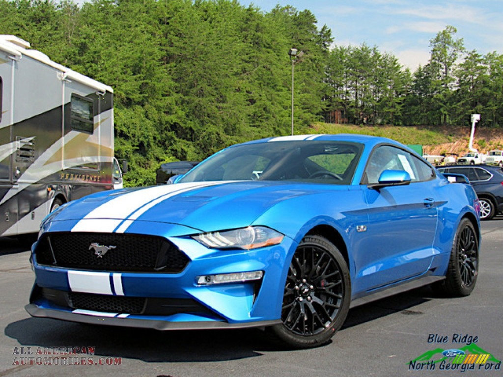 Velocity Blue / Midnight Blue/Recaro Leather Trimmed Ford Mustang GT Premium Fastback