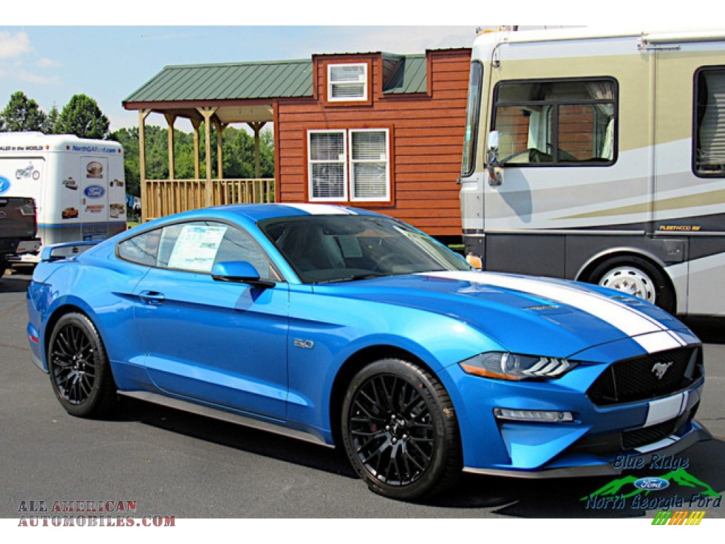 2019 Mustang GT Premium Fastback - Velocity Blue / Midnight Blue/Recaro Leather Trimmed photo #7