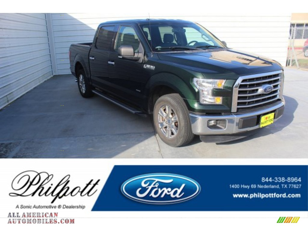 2015 F150 XLT SuperCrew - Green Gem Metallic / Medium Earth Gray photo #1