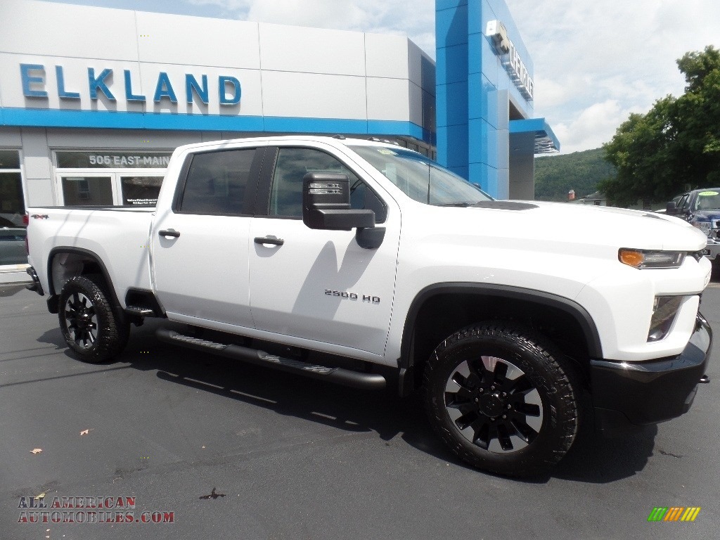 Summit White / Jet Black Chevrolet Silverado 2500HD Custom Crew Cab 4x4