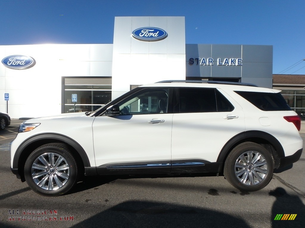 2020 Explorer Limited 4WD - Star White Metallic Tri-Coat / Sandstone photo #1