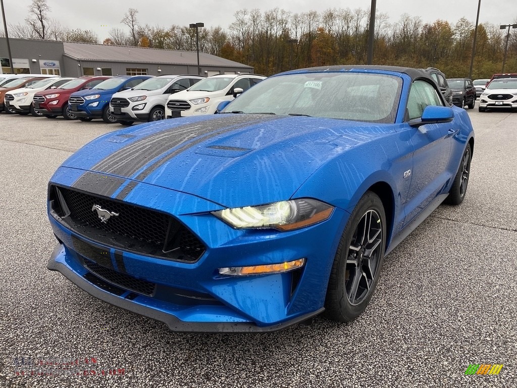 2020 Mustang GT Premium Convertible - Velocity Blue / Ebony photo #1