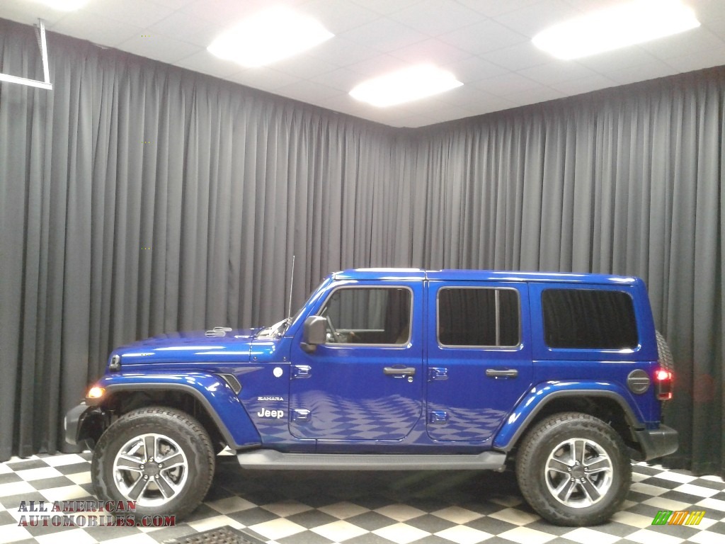 Ocean Blue Metallic / Heritage Tan/Black Jeep Wrangler Unlimited Sahara 4x4
