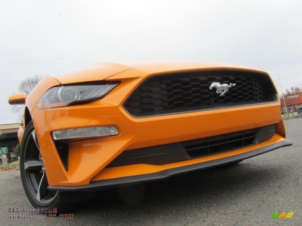 Orange Fury / Ebony Ford Mustang EcoBoost Fastback