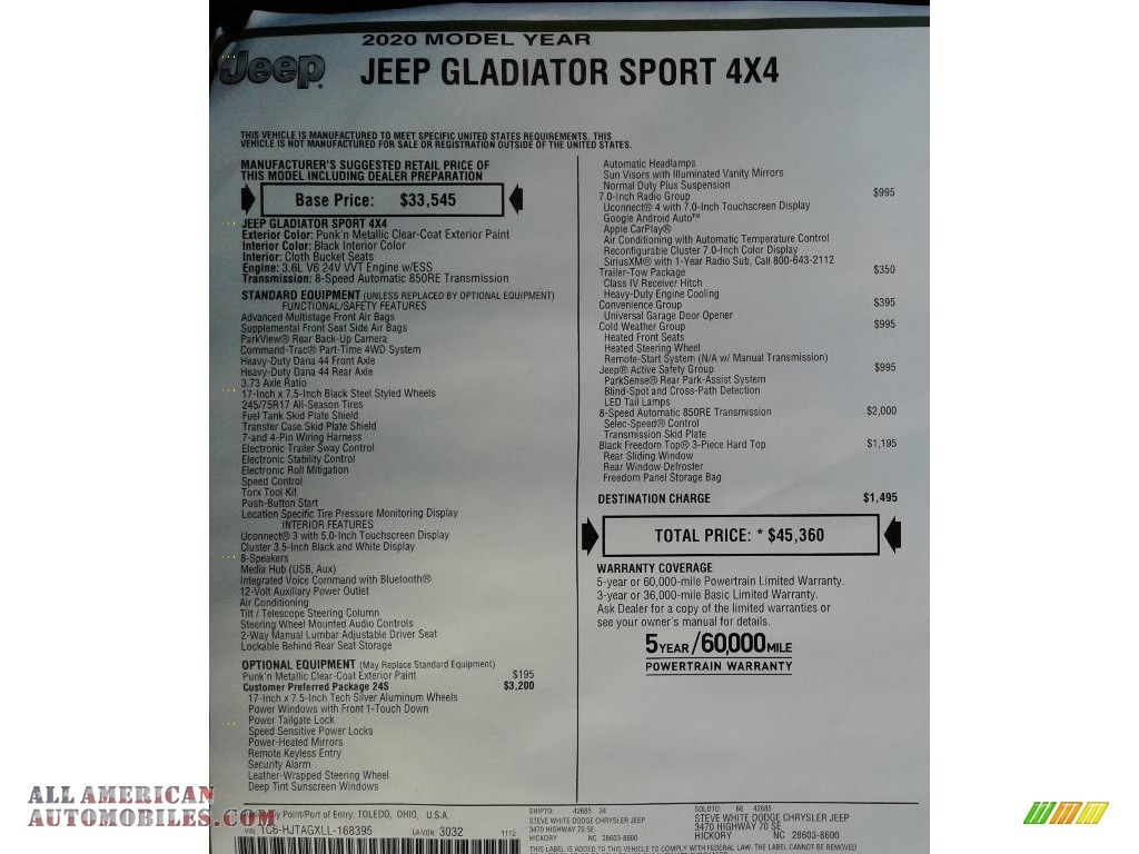 2020 Gladiator Sport 4x4 - Punk
