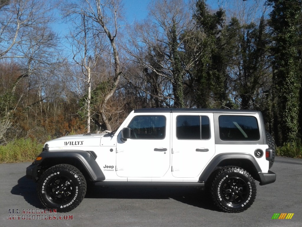 Bright White / Black Jeep Wrangler Unlimited Willys 4x4