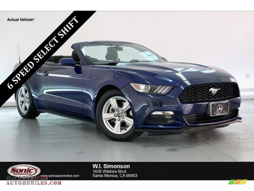 2015 Ford Mustang V6 Convertible In Deep Impact Blue Metallic Photo 2