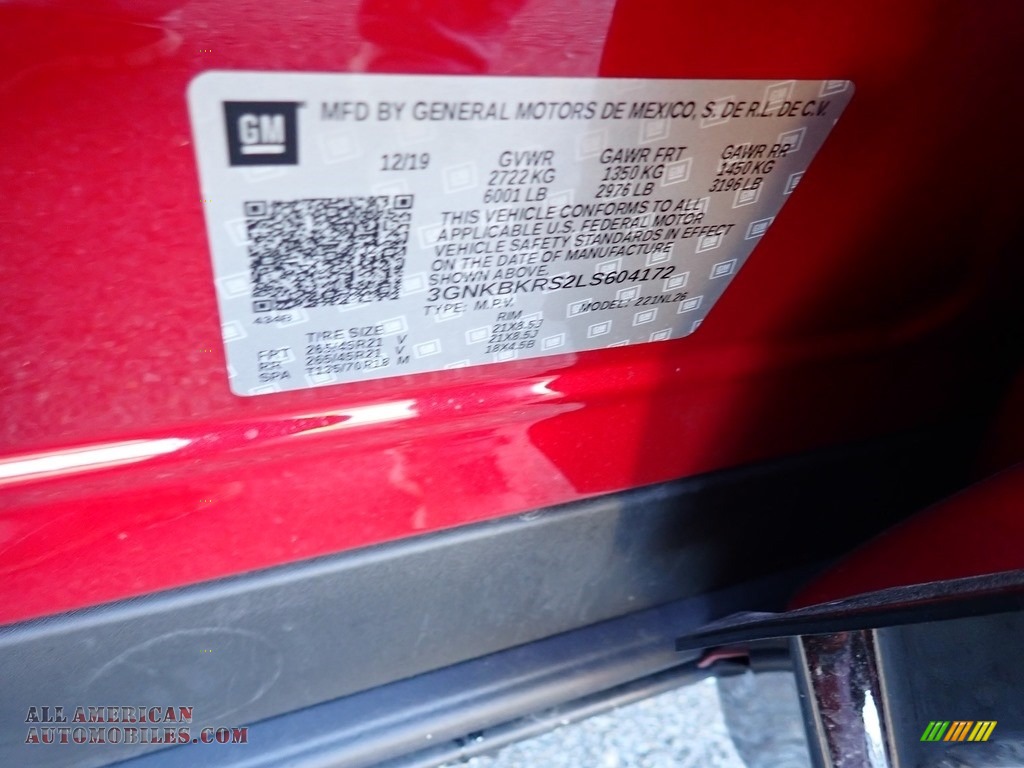 2020 Blazer RS AWD - Cajun Red Tintcoat / Jet Black photo #16