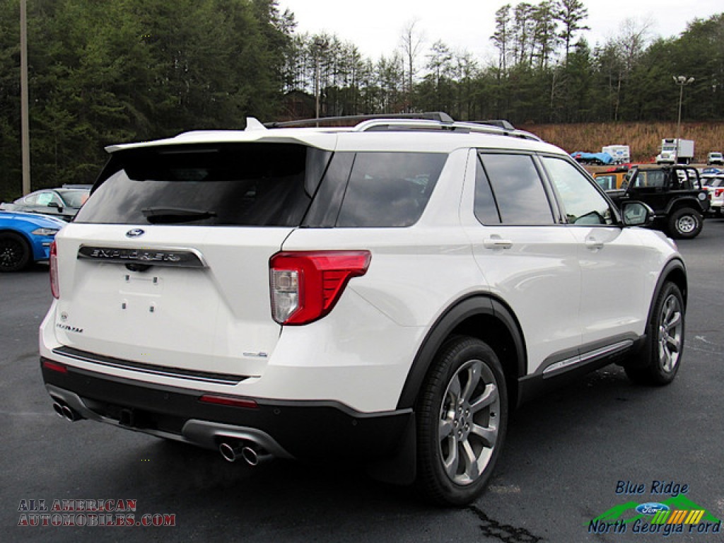2020 Explorer Platinum 4WD - Star White Metallic Tri-Coat / Sandstone photo #5