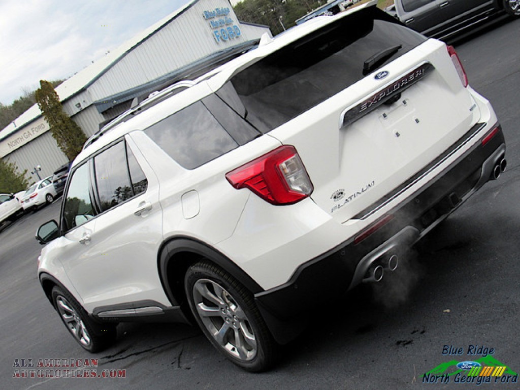 2020 Explorer Platinum 4WD - Star White Metallic Tri-Coat / Sandstone photo #36