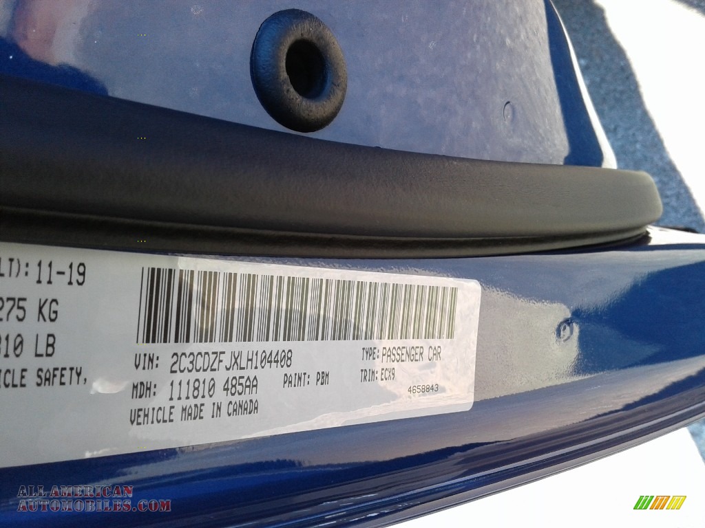 2020 Challenger R/T Scat Pack - IndiGo Blue / Black photo #29