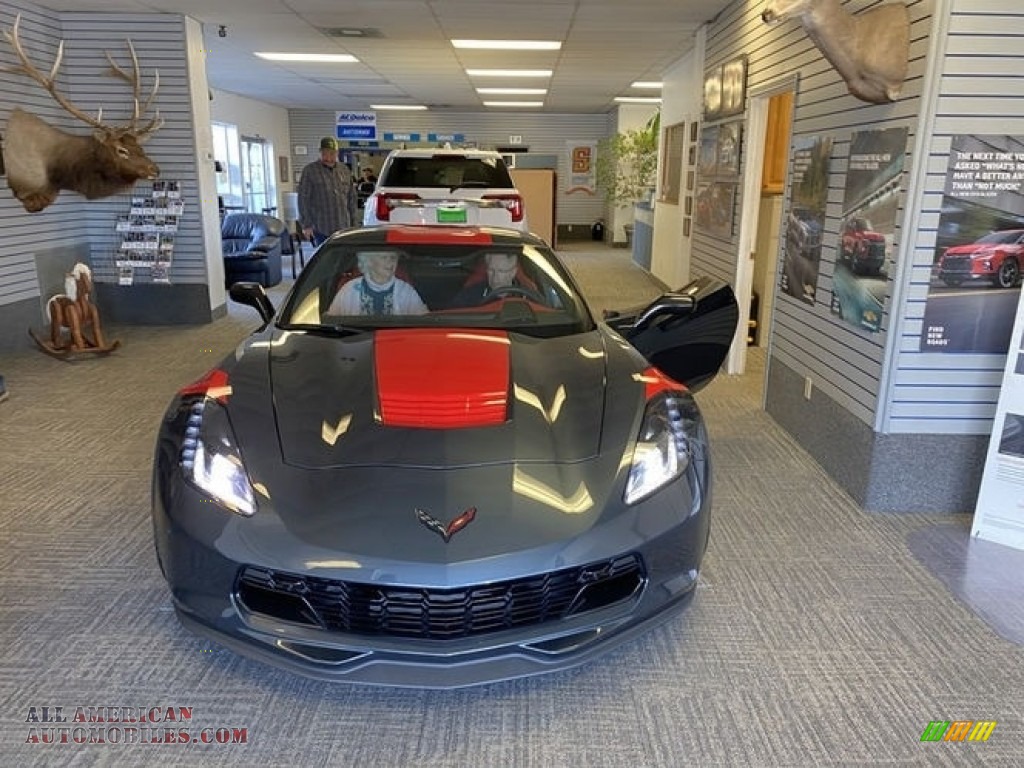 2019 Corvette Grand Sport Coupe - Shadow Gray Metallic / Adrenaline Red photo #12