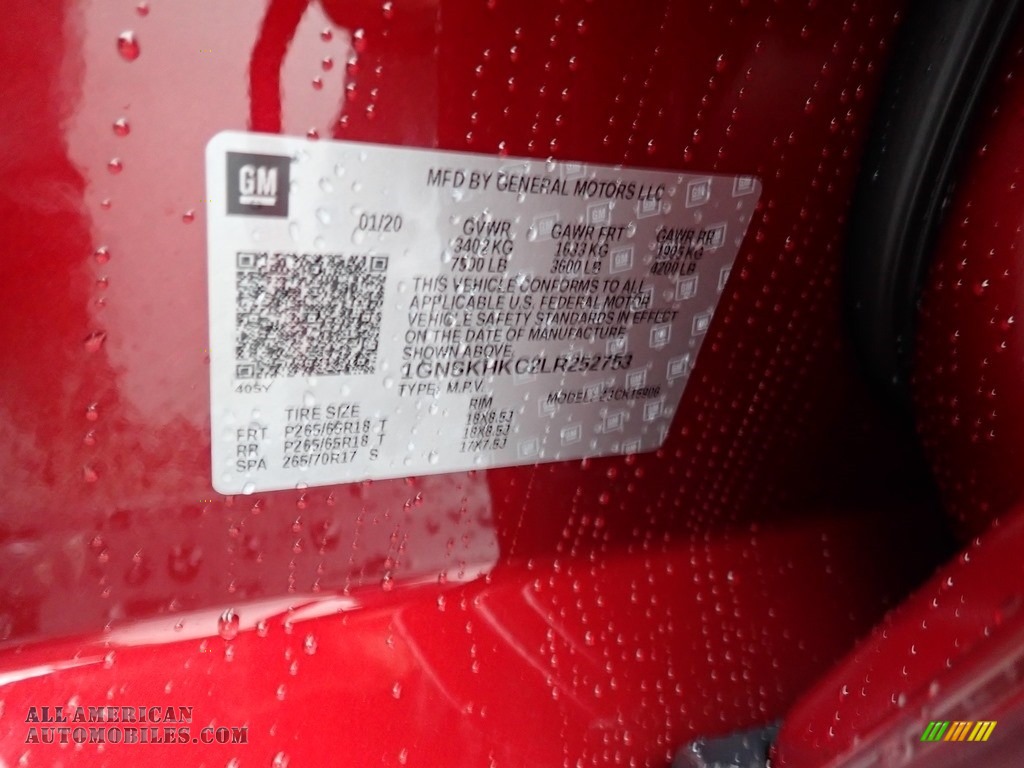 2020 Suburban LT 4WD - Siren Red Tintcoat / Jet Black photo #14