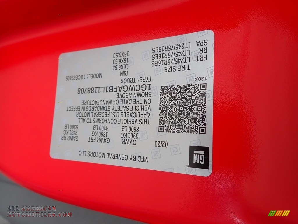 2020 Express 2500 Cargo WT - Red Hot / Medium Pewter photo #14