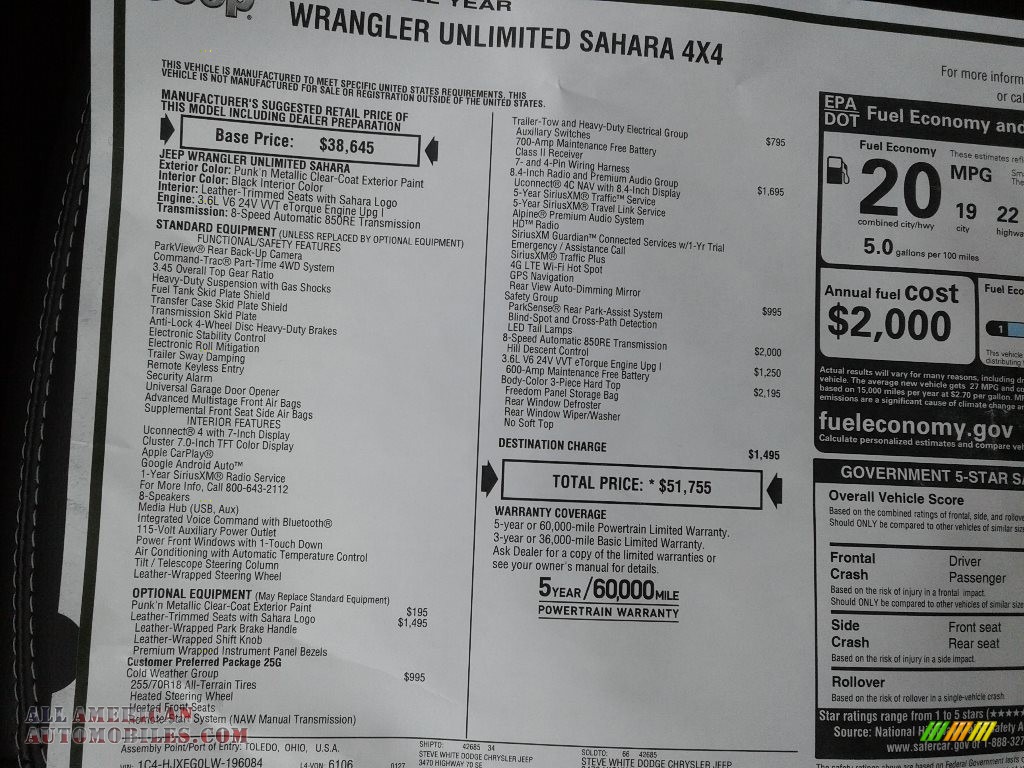 2020 Wrangler Unlimited Sahara 4x4 - Punkn Metallic / Black photo #30