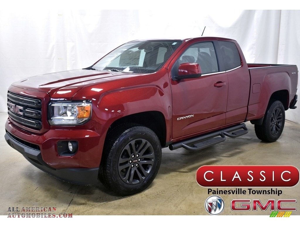 2020 Canyon SLE Extended Cab 4WD - Red Quartz Tintcoat / Cocoa/Dune photo #1