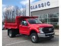 Ford F350 Super Duty XL Regular Cab 4x4 Chassis Dump Truck Race Red photo #2