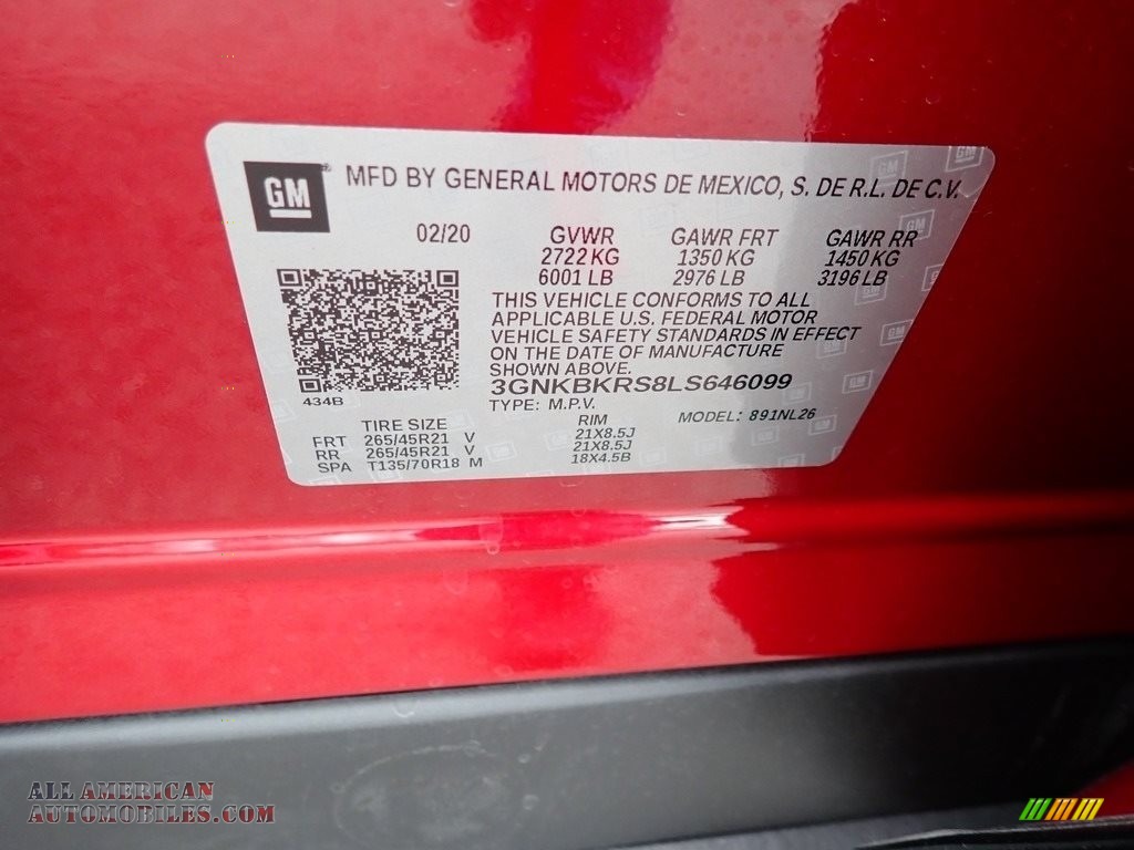 2020 Blazer RS AWD - Cajun Red Tintcoat / Jet Black photo #17
