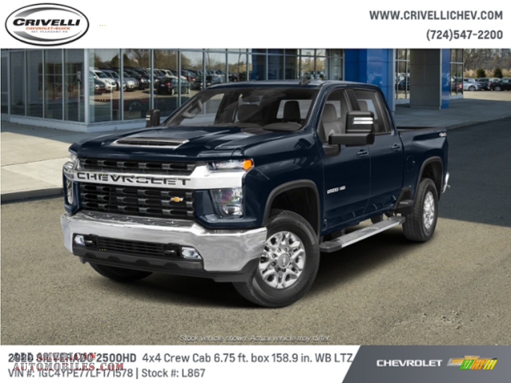 2020 Silverado 2500HD LTZ Crew Cab 4x4 - Northsky Blue Metallic / Gideon/­Very Dark Atmosphere photo #1