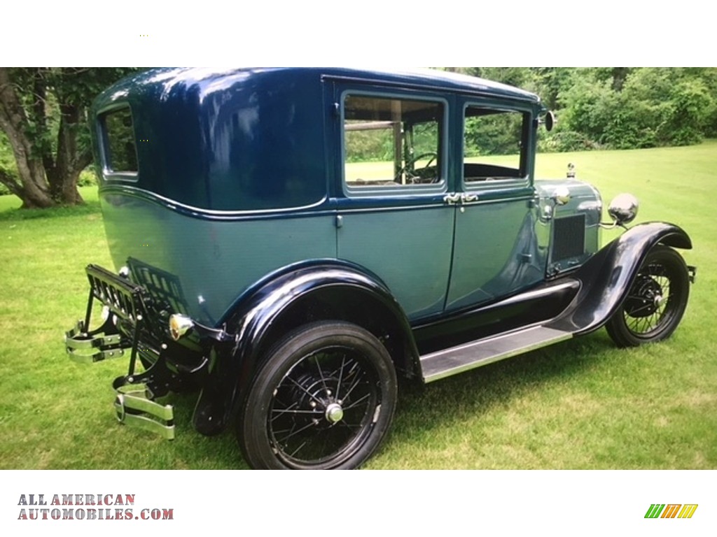 1929 Model A Tudor Sedan - Green/Black Fenders / White/Tan photo #4