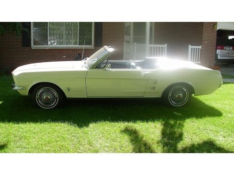 White 1967 Ford Mustang Convertible