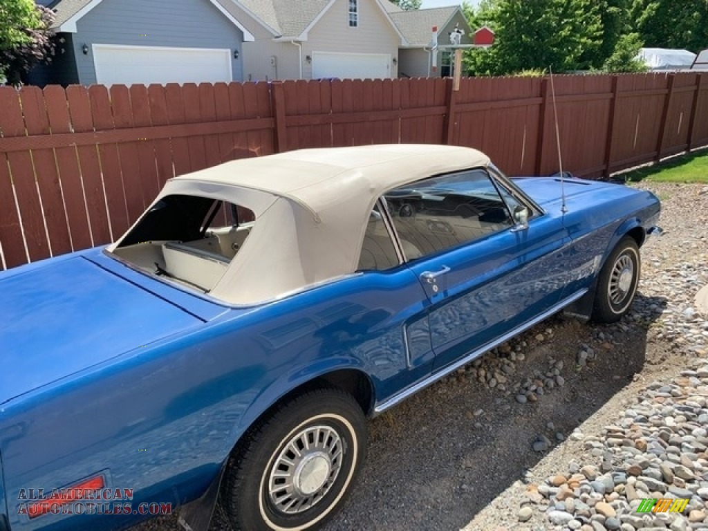 1968 Mustang Convertible - Acapulco Blue Metallic / Parchment photo #10