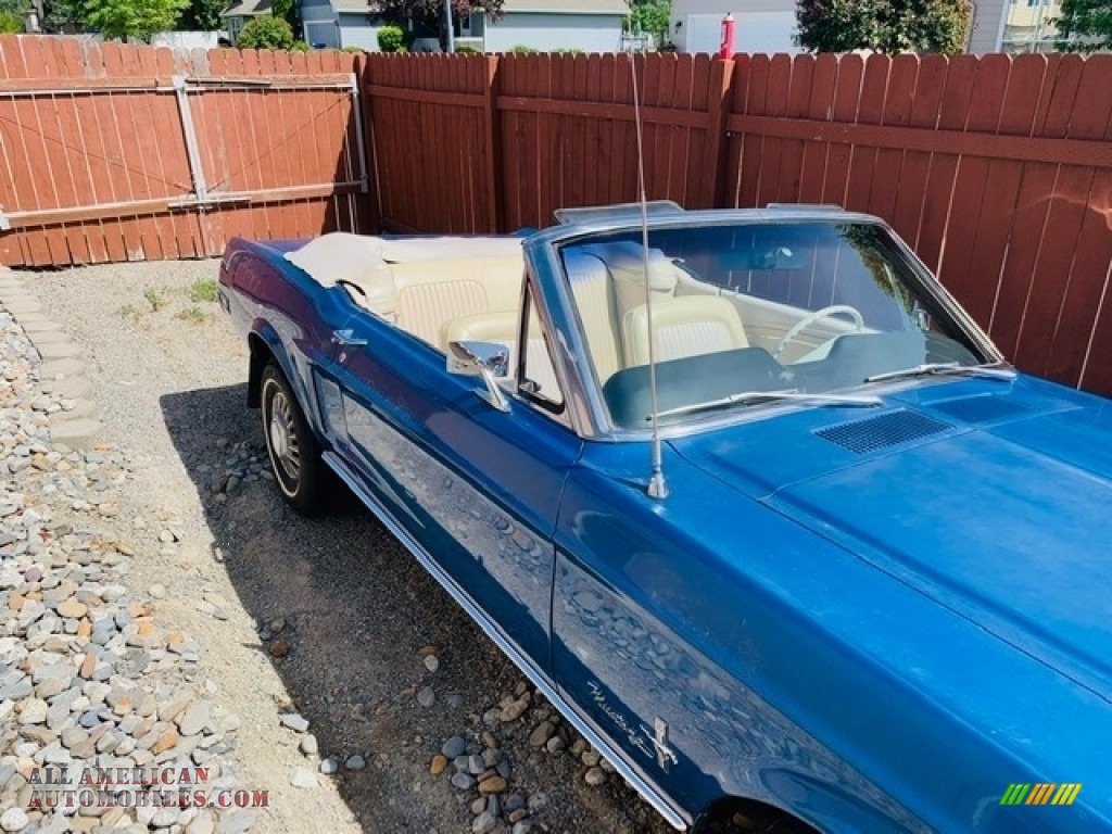 1968 Mustang Convertible - Acapulco Blue Metallic / Parchment photo #11