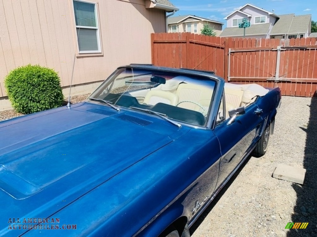 1968 Mustang Convertible - Acapulco Blue Metallic / Parchment photo #18