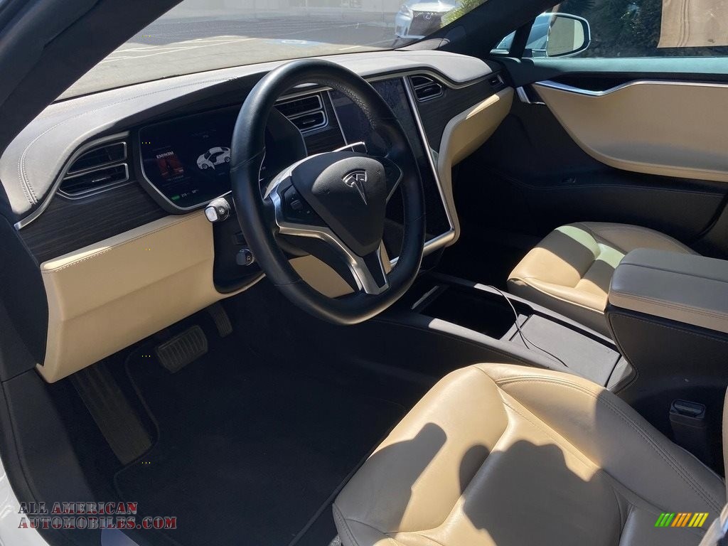 2016 Model S 75 - Pearl White Multi-Coat / Tan photo #10 2016 Model S 75 - Pearl White Multi-Coat / Tan photo #10