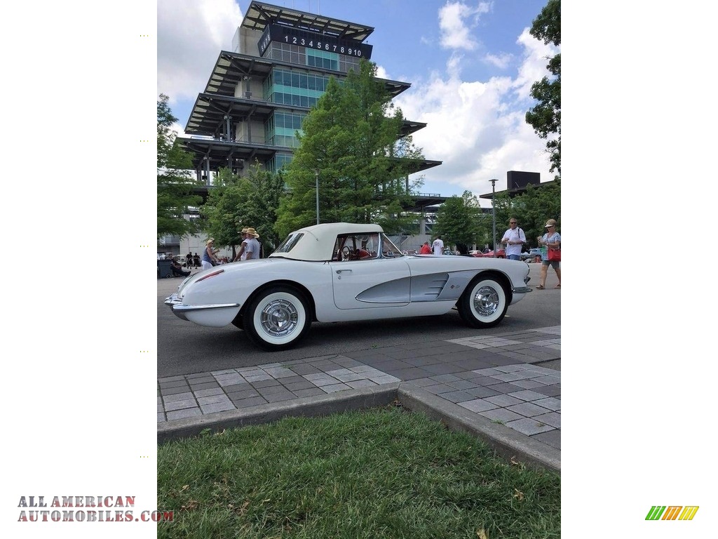 1960 Corvette Convertible Soft Top - Ermine White / Red photo #2