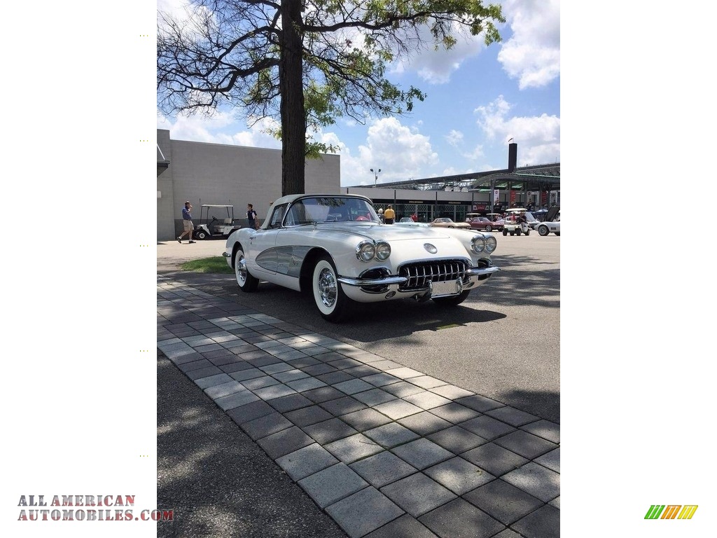 1960 Corvette Convertible Soft Top - Ermine White / Red photo #4