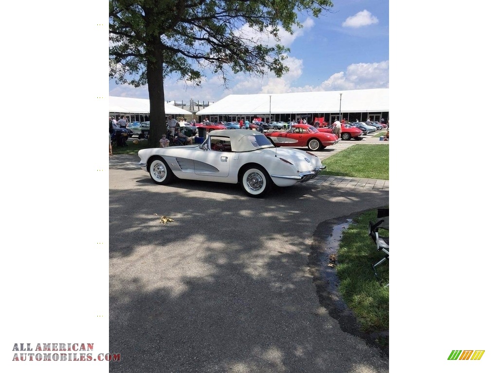 1960 Corvette Convertible Soft Top - Ermine White / Red photo #9