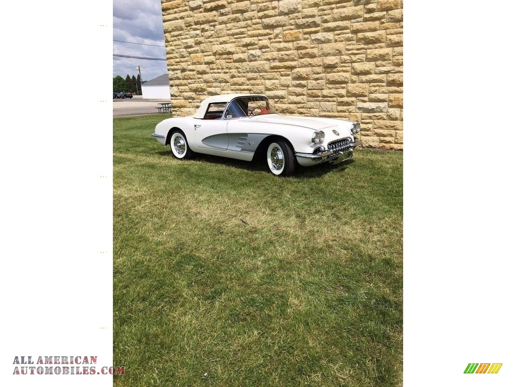1960 Corvette Convertible Soft Top - Ermine White / Red photo #10