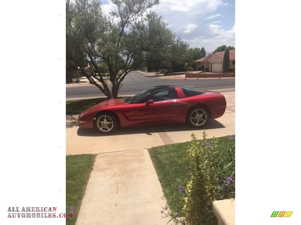 2002 Corvette Coupe - Magnetic Red II Metallic / Light Gray photo #6