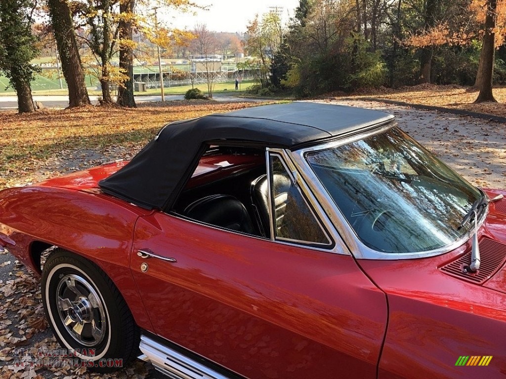 1966 Corvette Sting Ray Convertible - Rally Red / Black photo #16
