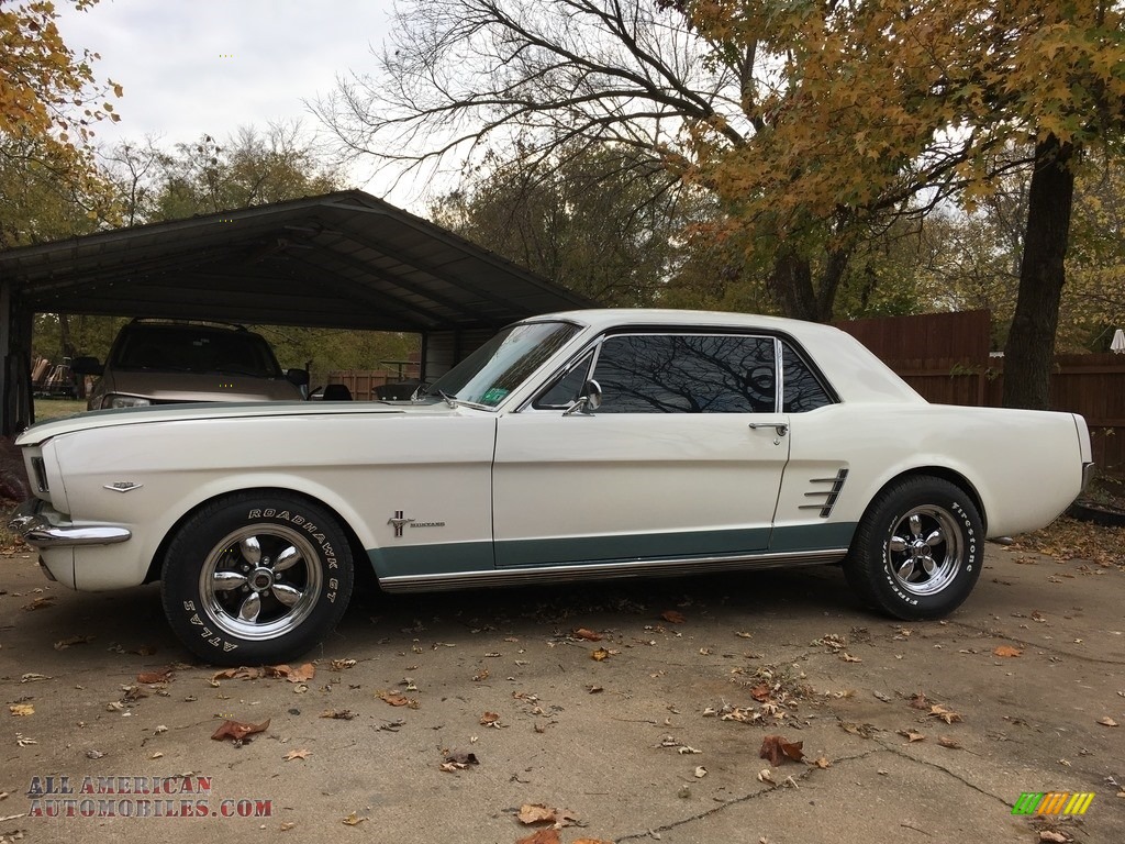 1966 Mustang Coupe - Wimbledon White / Turquoise photo #3