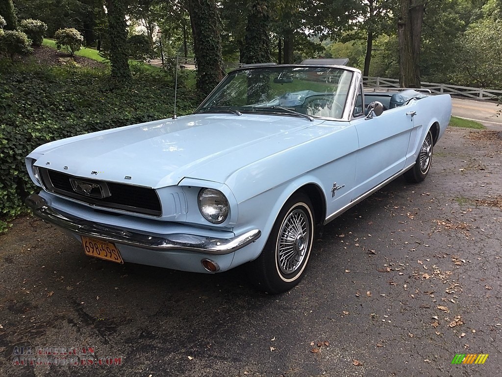 Arcadian Blue / Light Blue Ford Mustang Convertible