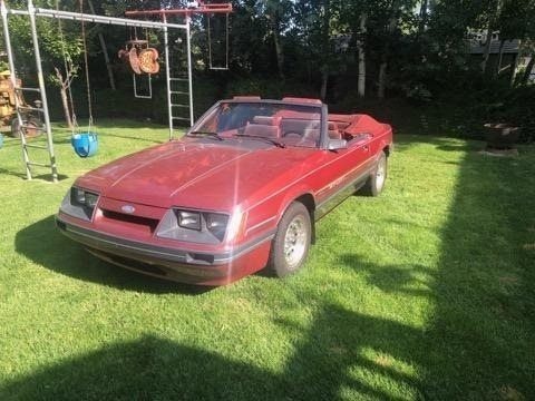 Medium Canyon Red 1985 Ford Mustang GT Convertible