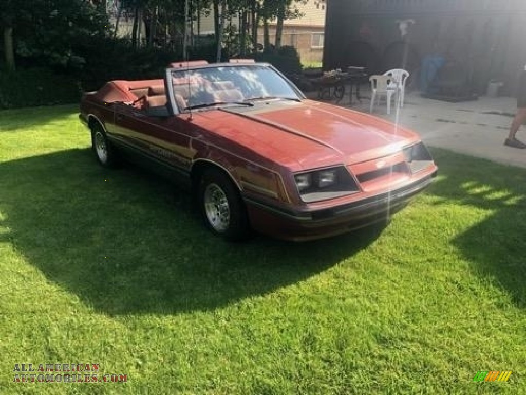 1985 Mustang GT Convertible - Medium Canyon Red / Red photo #4