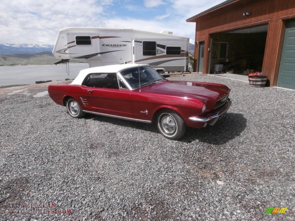 1966 Mustang Convertible - Candy Apple Red / Black photo #4