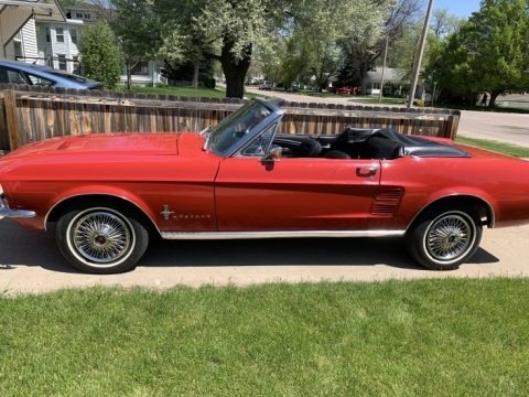 Red 1967 Ford Mustang Convertible