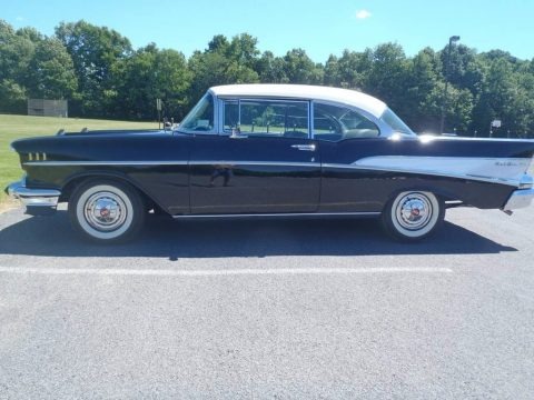 Black 1957 Chevrolet Bel Air Sport Coupe