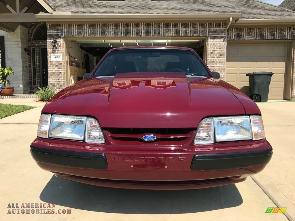 1989 Mustang LX 5.0 Coupe - Cabernet Red Metallic / Black photo #1