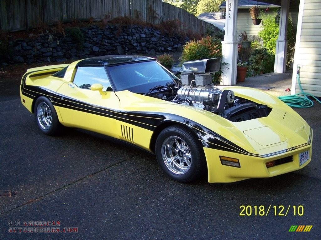 1977 Corvette Custom Coupe - Yellow / Black photo #1