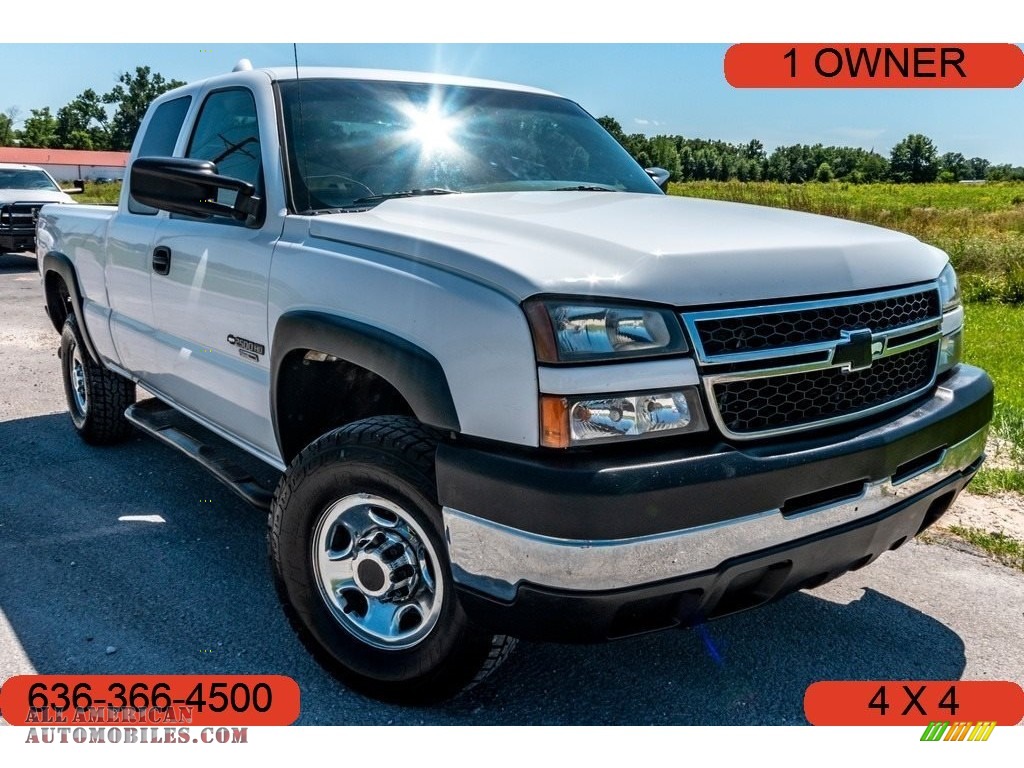 2006 Silverado 2500HD LS Extended Cab 4x4 - Summit White / Tan photo #1