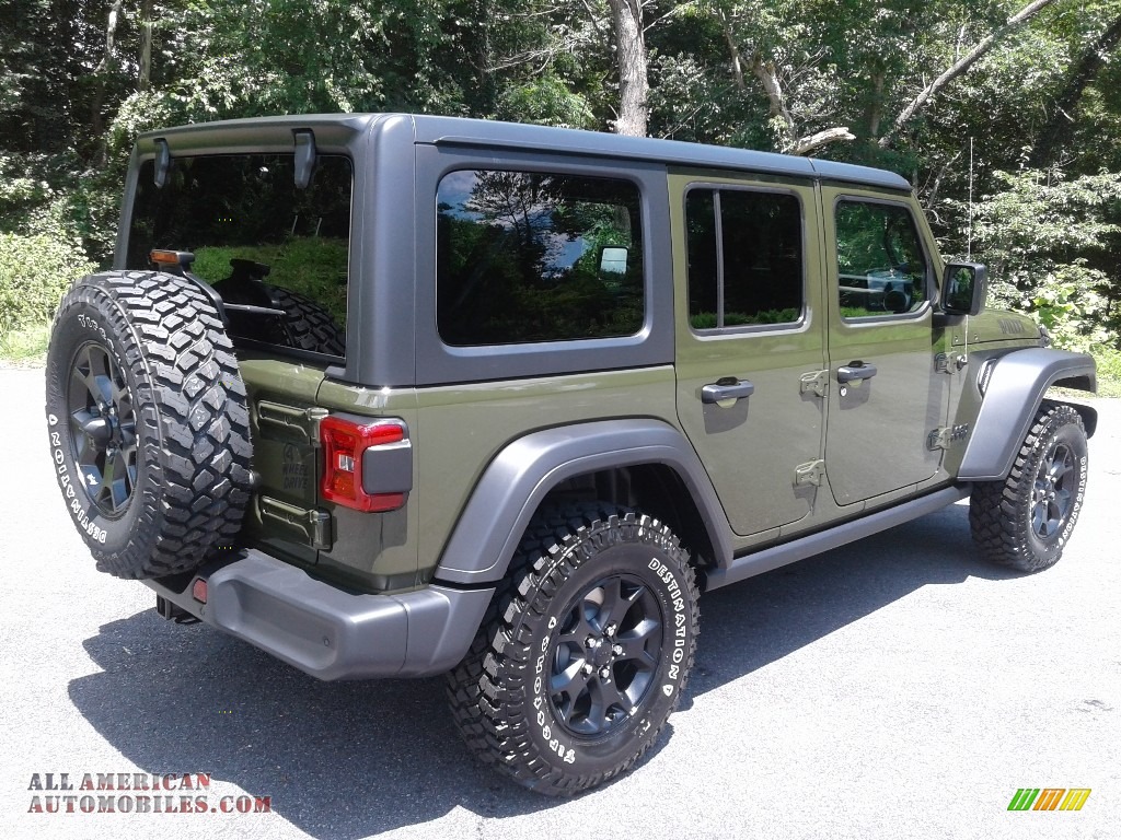 2020 Wrangler Unlimited Willys 4x4 - Sarge Green / Black photo #6