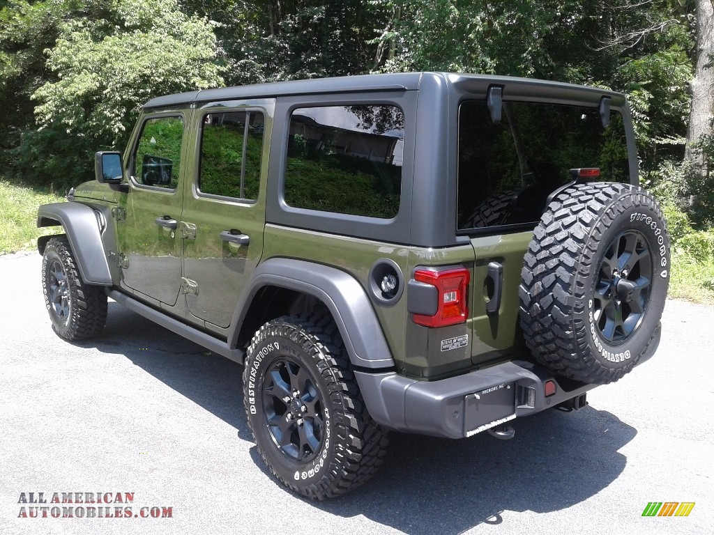 2020 Wrangler Unlimited Willys 4x4 - Sarge Green / Black photo #8