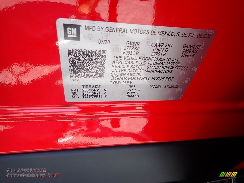 2020 Blazer RS AWD - Red Hot / Jet Black photo #17