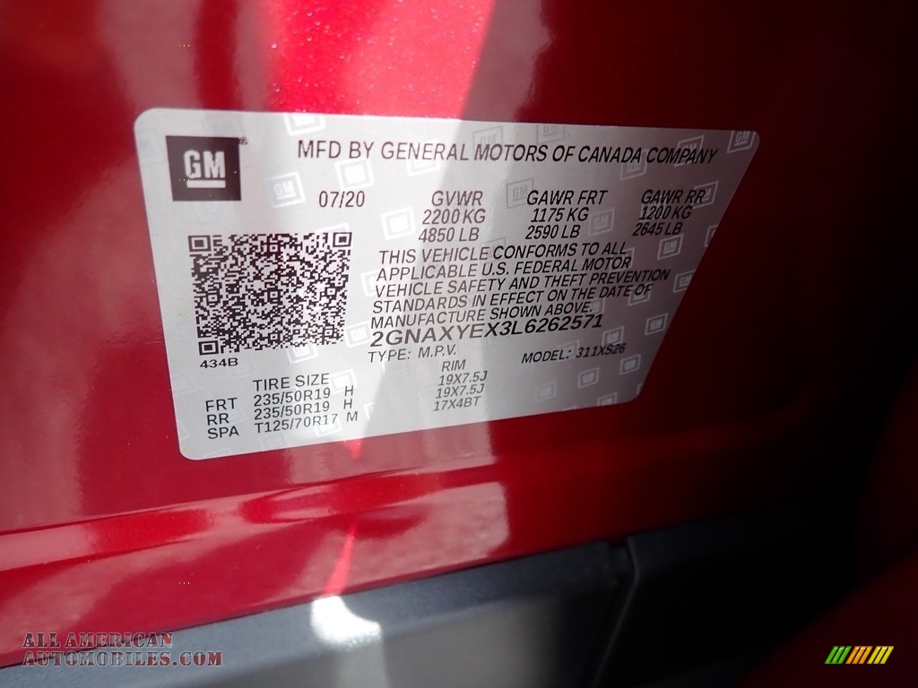2020 Equinox Premier AWD - Cajun Red Tintcoat / Jet Black photo #15