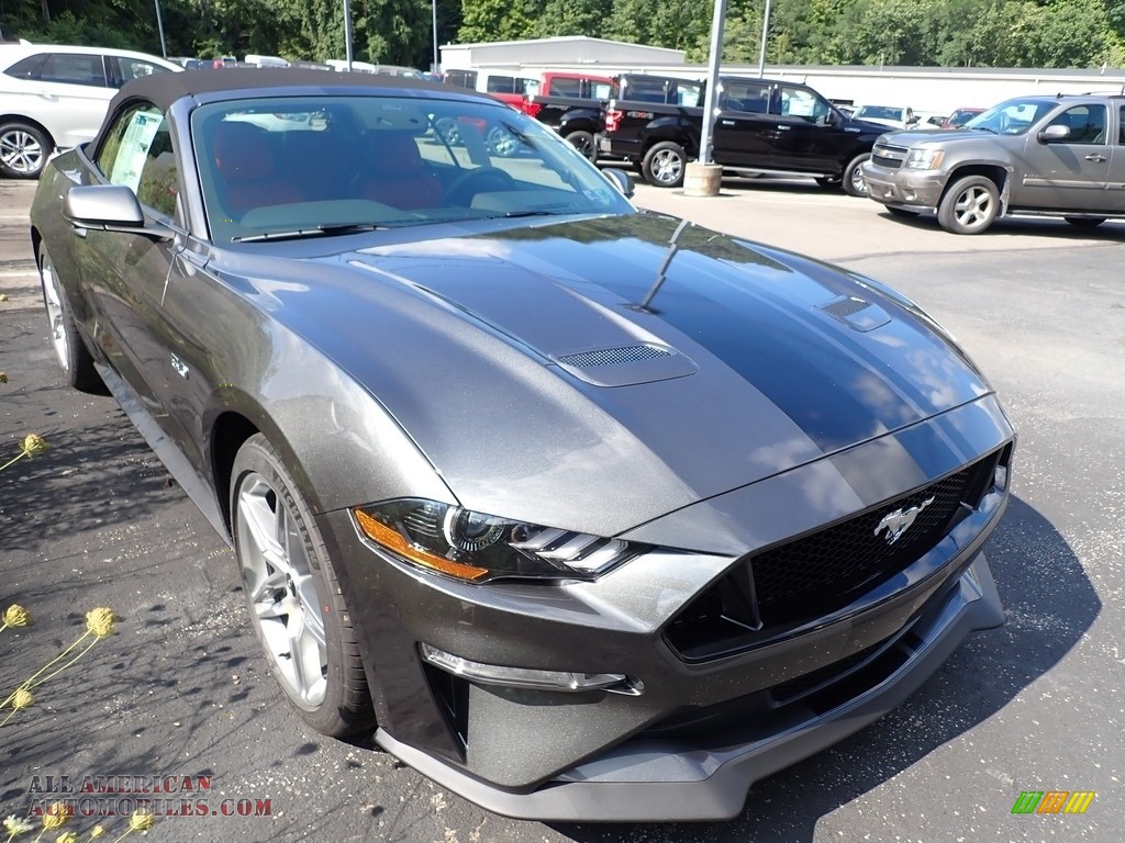 2020 Mustang GT Premium Convertible - Magnetic / Showstopper Red photo #6